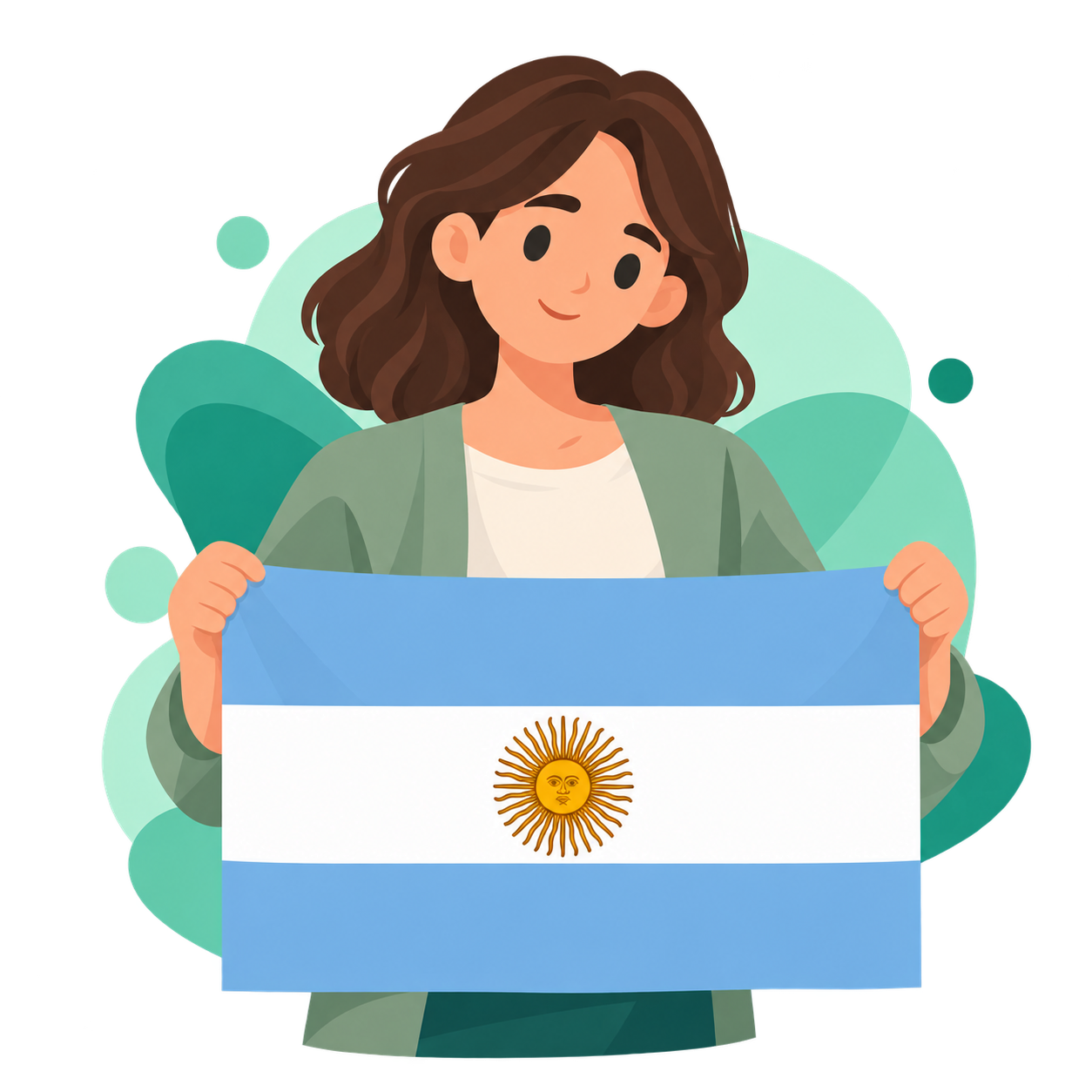 A guide holding Argentina’s flag accompanies the legal information.